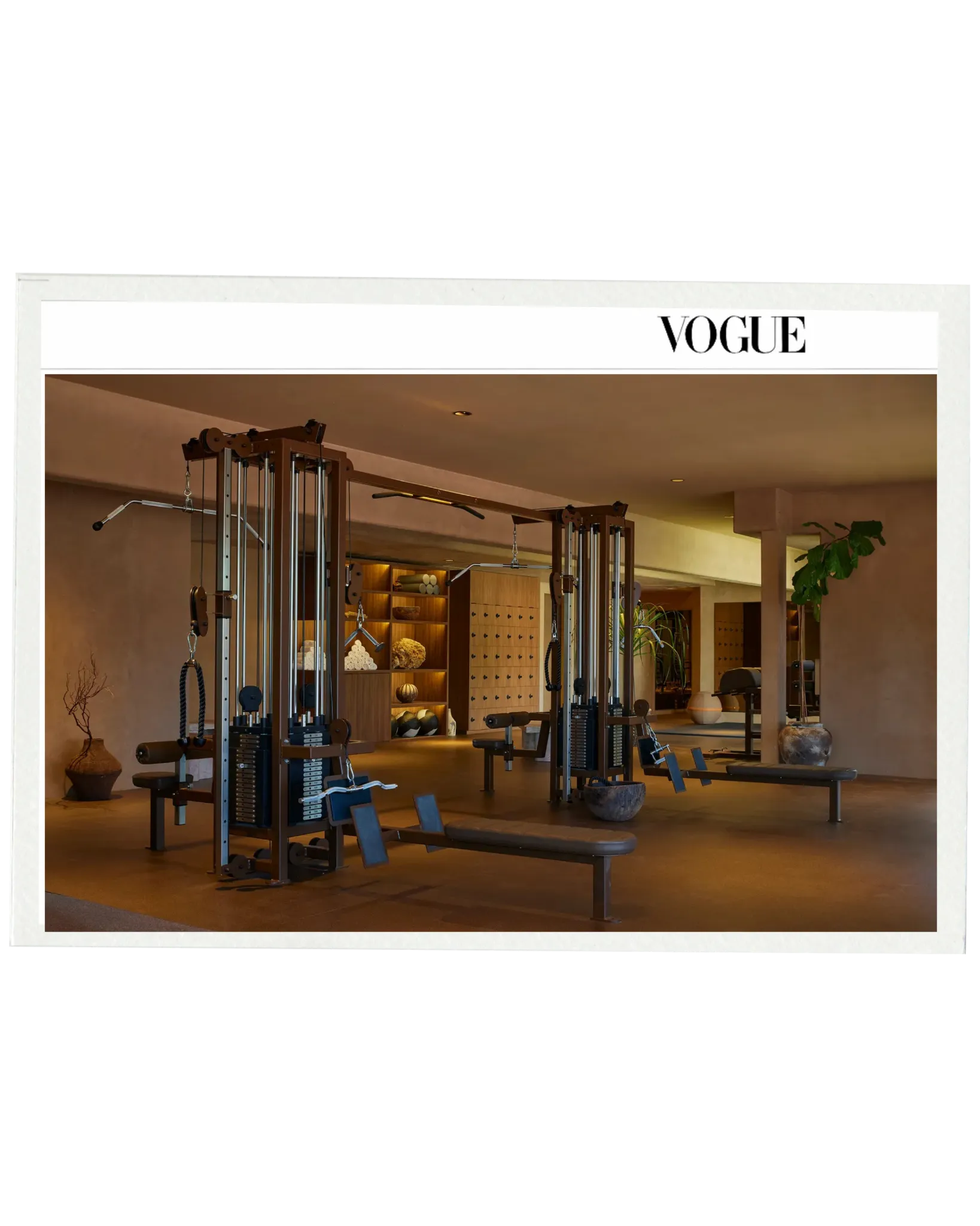 Éditorial Vogue présentant Watson Gym Equipment